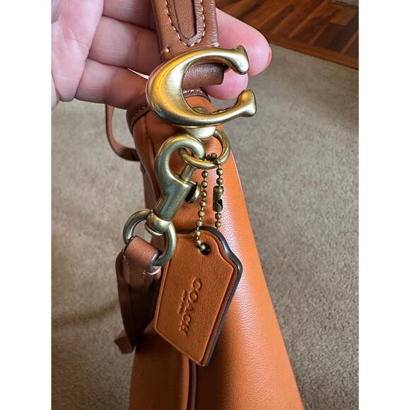 Coach Soft Tabby Hobo Bag Colorblock Brass/Canyon Rust Smooth Leather C6660 - Picture 4 of 16